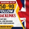 I will build 100 high authority UK dofollow seo backlinks service, link building