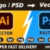 I will convert to vector png,jpg,gif,psd to ai,eps,svg in 6 hours