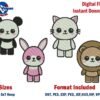 I will provide you with an adorable Kawaii Animals SVG Bundle for your embroidery projects