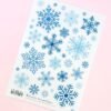 Wintery Snowflakes Deco Stickers – Beautiful Blue Snowflake Sticker Sheet