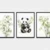 I will create Set of 3  Panda Art Print  Nursery Wall Art