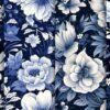 I will create Seamless Floral Pattern  Blue Navy & White   Set of 4